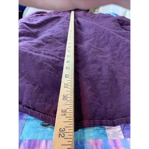 Vintage Timbuktu Station 1  100% Linen Men’s Purple Button Up Shirt - Picture 7 of 7